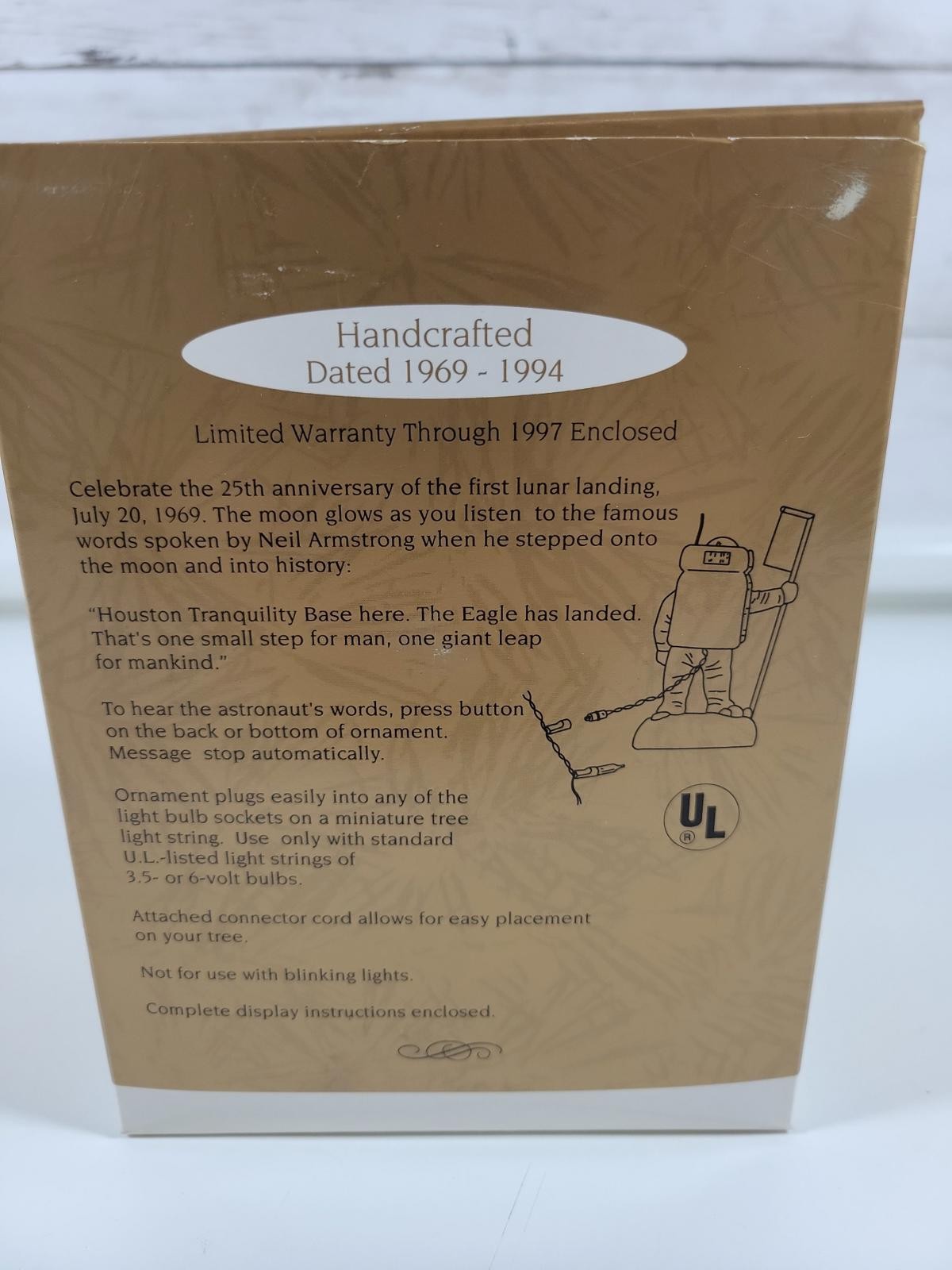 Hallmark 1994 Ornament Eagle Has Landed Light & Voice NEW Collectible