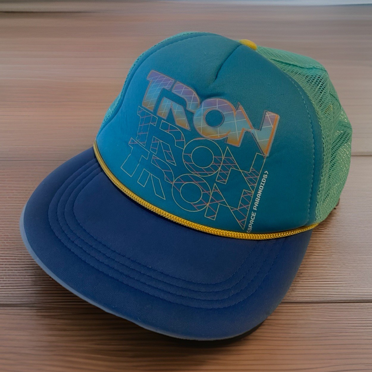 Disney Parks Tron Ares Lightcycle Run Retro Adjustable Trucker Mesh Hat Cap