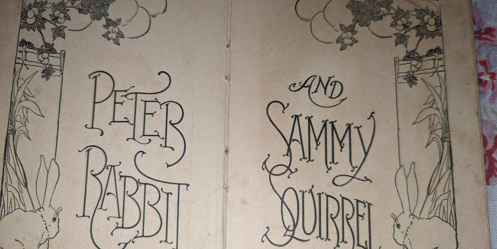 Antique Peter Rabbit and Sammy Squirrel HC book 1918 Great pictures for framing