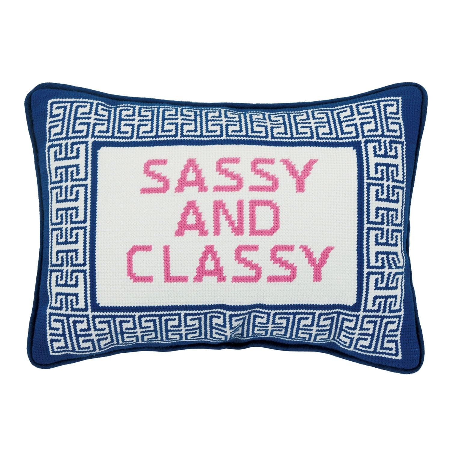 Peking Handicraft Sassy & Classy Embroidered Needlepoint Throw Pillow 14×10