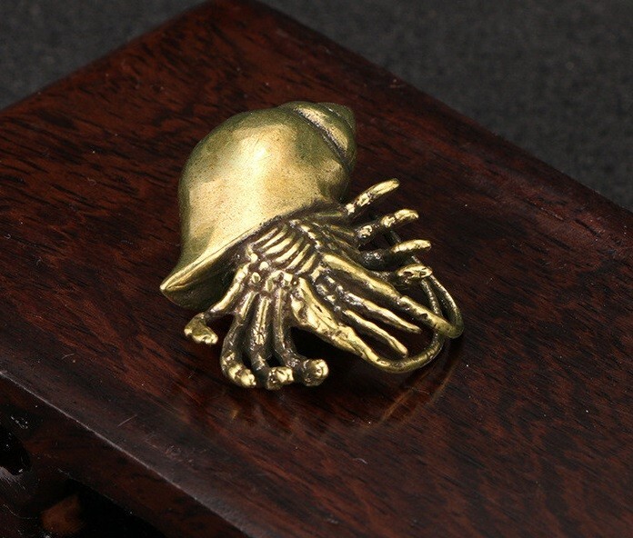 Brass Hermit Crab Hermit Crab Statue Small Sculpture Ornament Decoration Gift