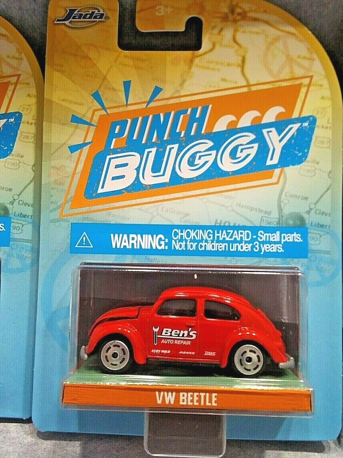 Jada Punch Buggy 3 Lot VW Beetle Red VW Beetle White VW T1 Diecast 1:64 Scale