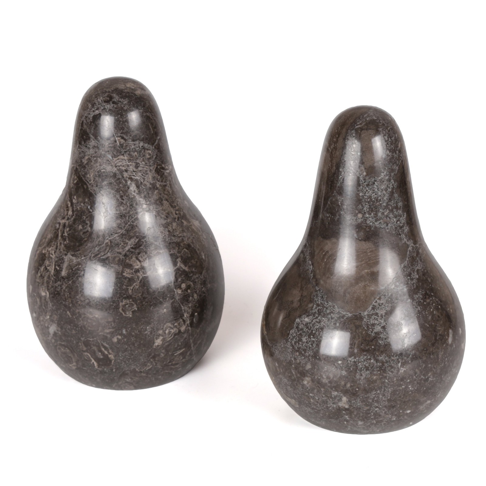 Creative Home Charcoal Marble Bookends Set of 2 Pear Shape