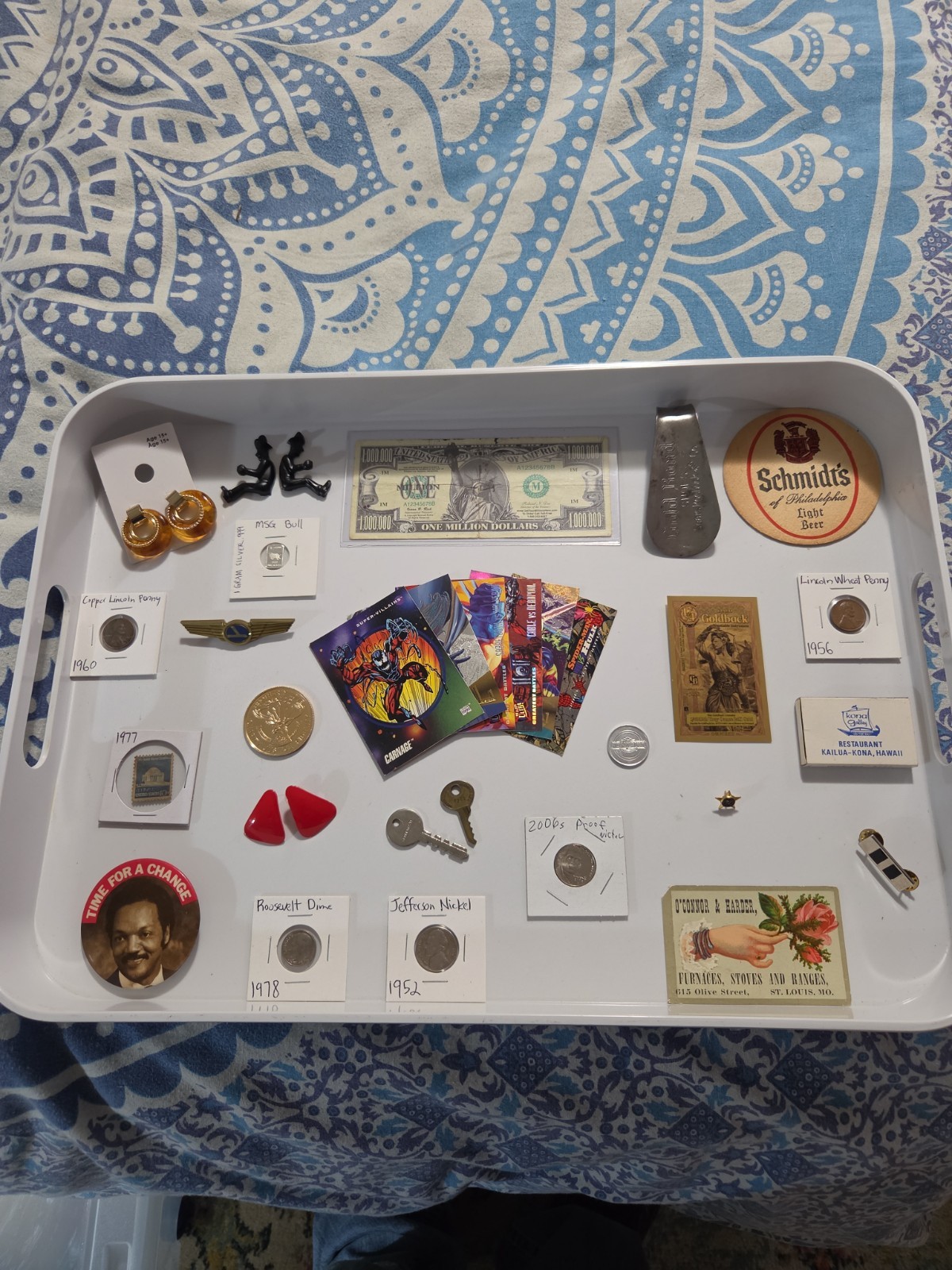 Vintage Junk Drawer With Gold And Silver