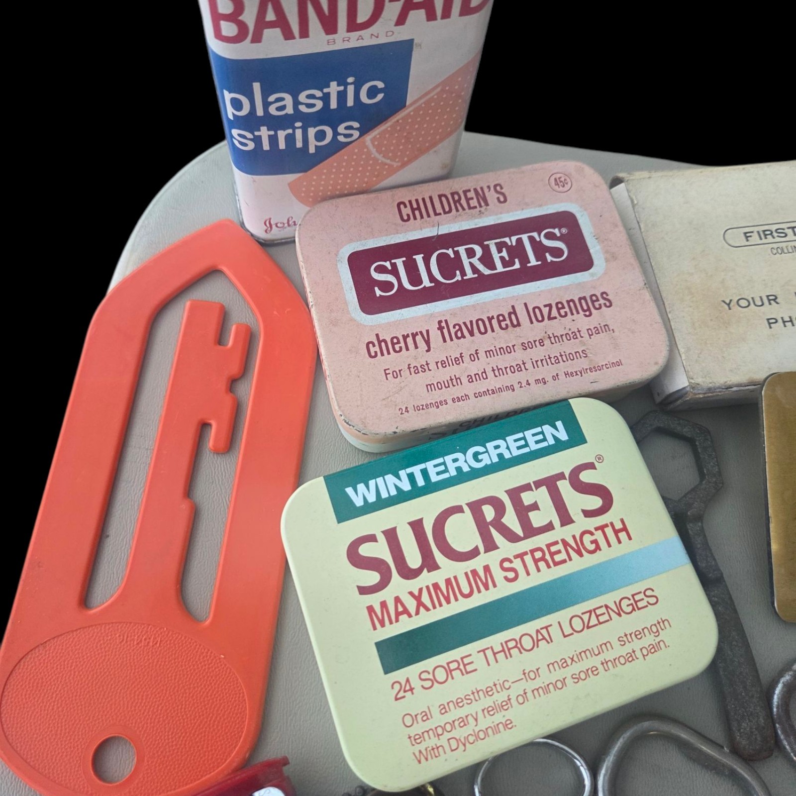 Vtg Junk Drawer Grandpas Desk Lot of Advertising Rulers Bottle Openers Keychains