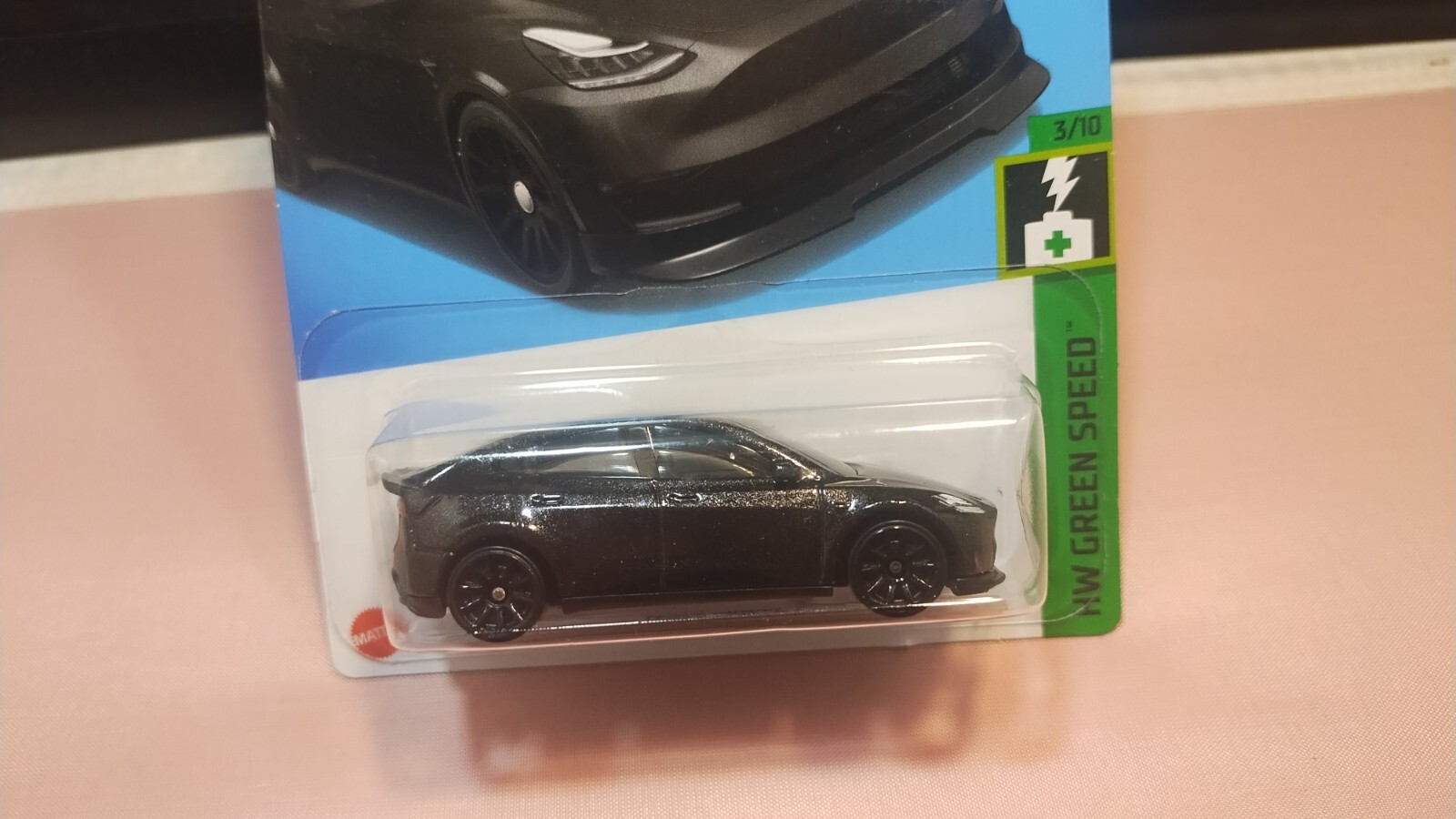 Hot Wheels Tesla Model Y HW Green Speed #3/10 Black Diecast 1:64 Scale Must See!