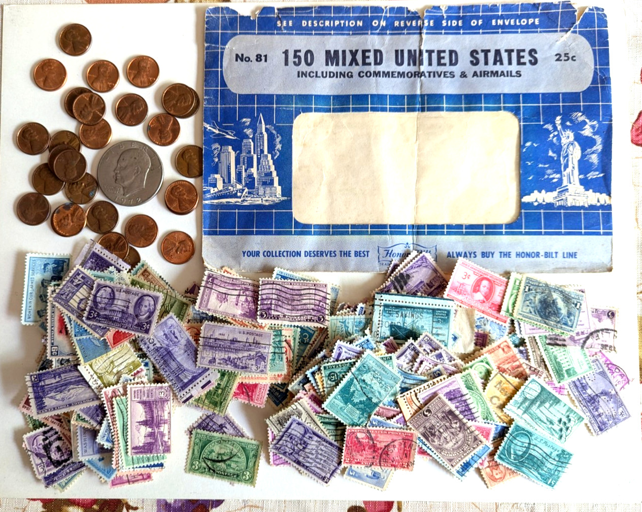 Junk Drawer Lot, US Coins And Stamps.