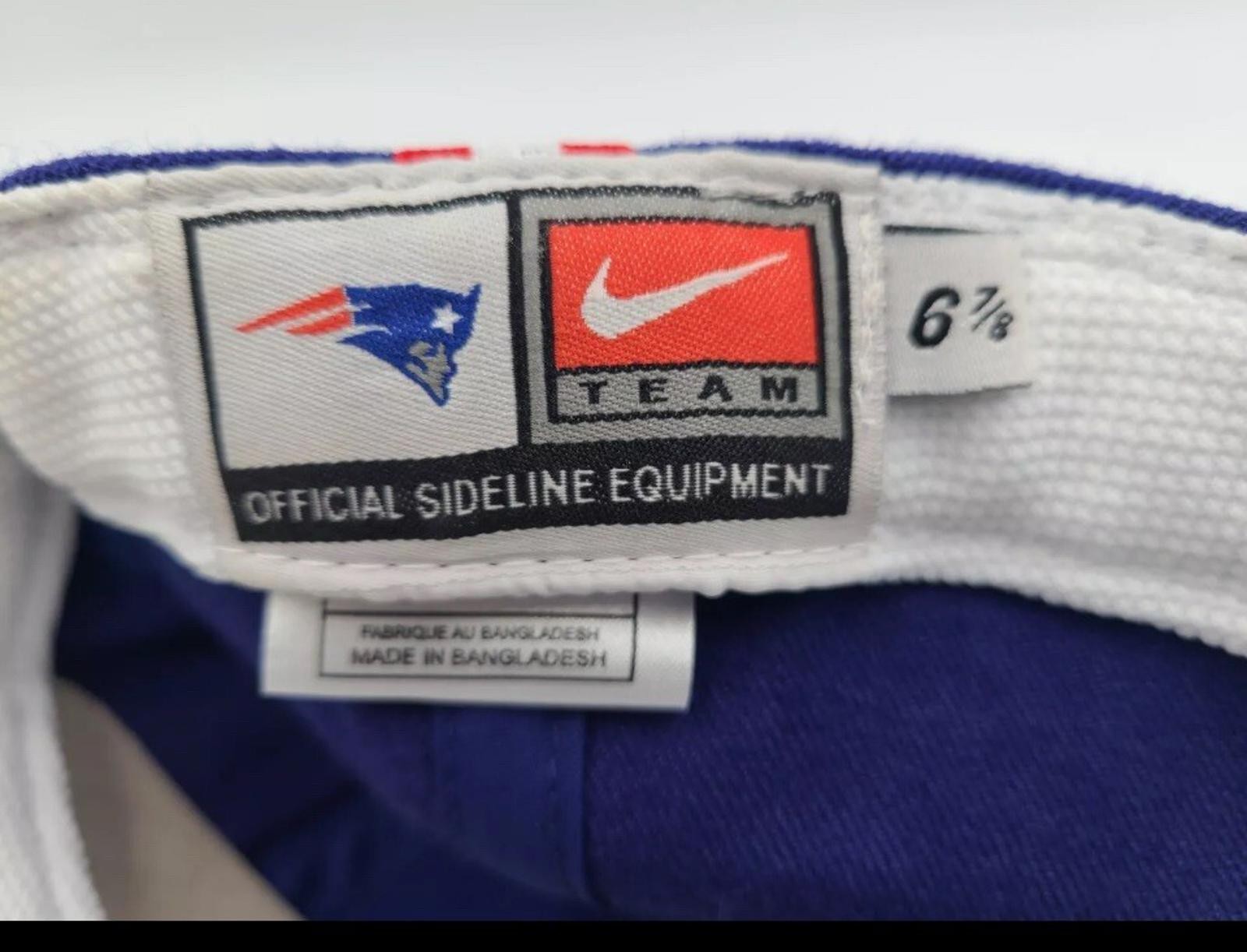 Vintage New England Patriots Nike Team Fitted 6 7/8 Hat Cap NFL Football Blue