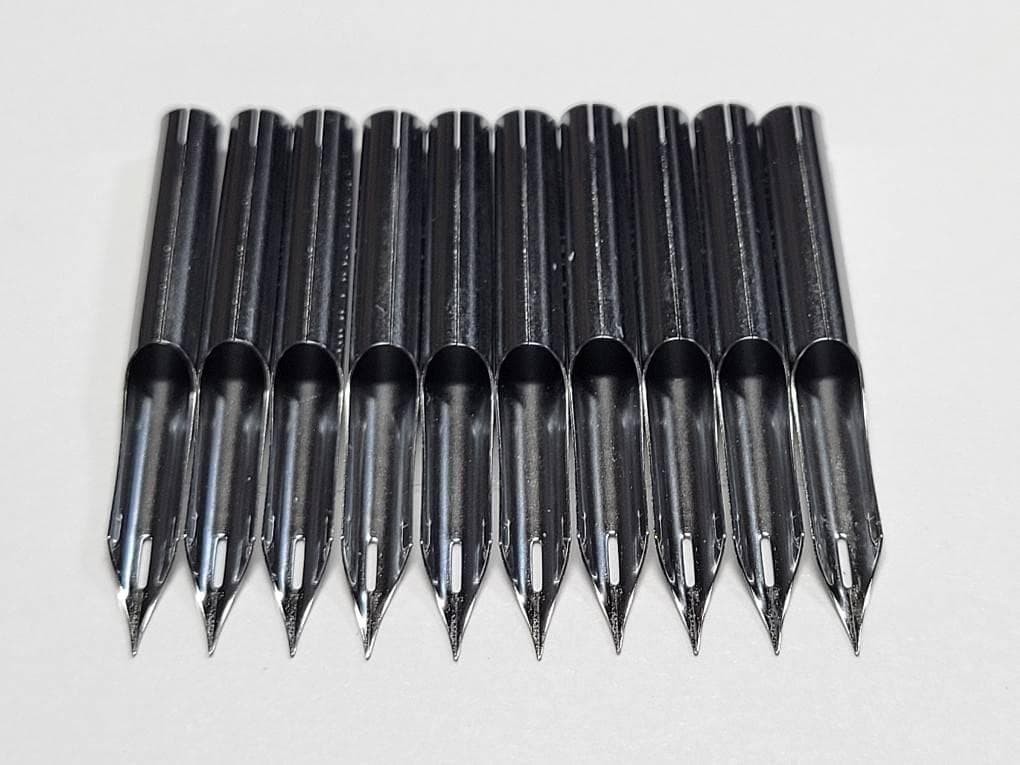 1.Replacement pen nibs [Nikko Maru Pen No. 659] Chrome, set of 10, zipper bag