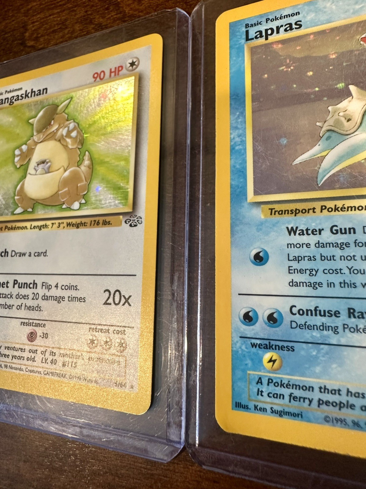Holographic Pokemon Cards Articuno, Kangaskhan, Lapras, Aerodactyl Base Set