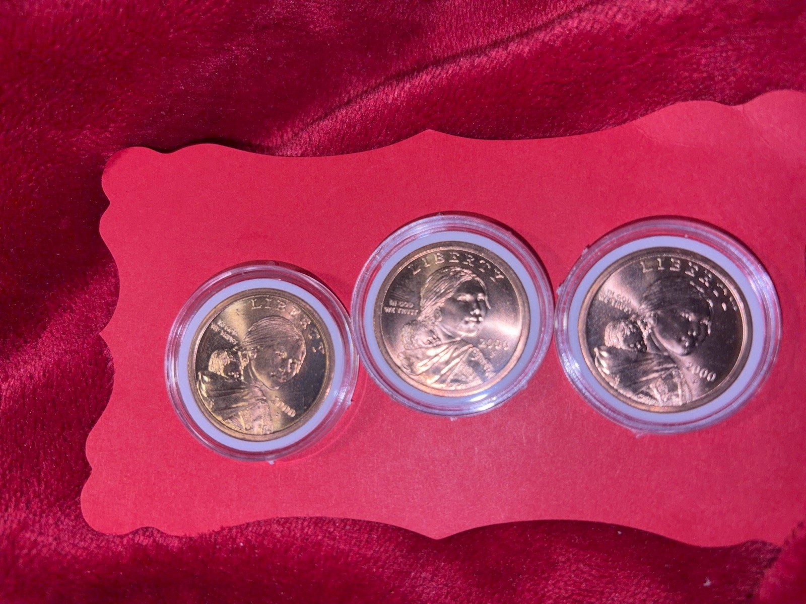 #659 UNC “2000 P” Lot of (3) $1.00 Sacagawea Native American Dollars MINT Coins