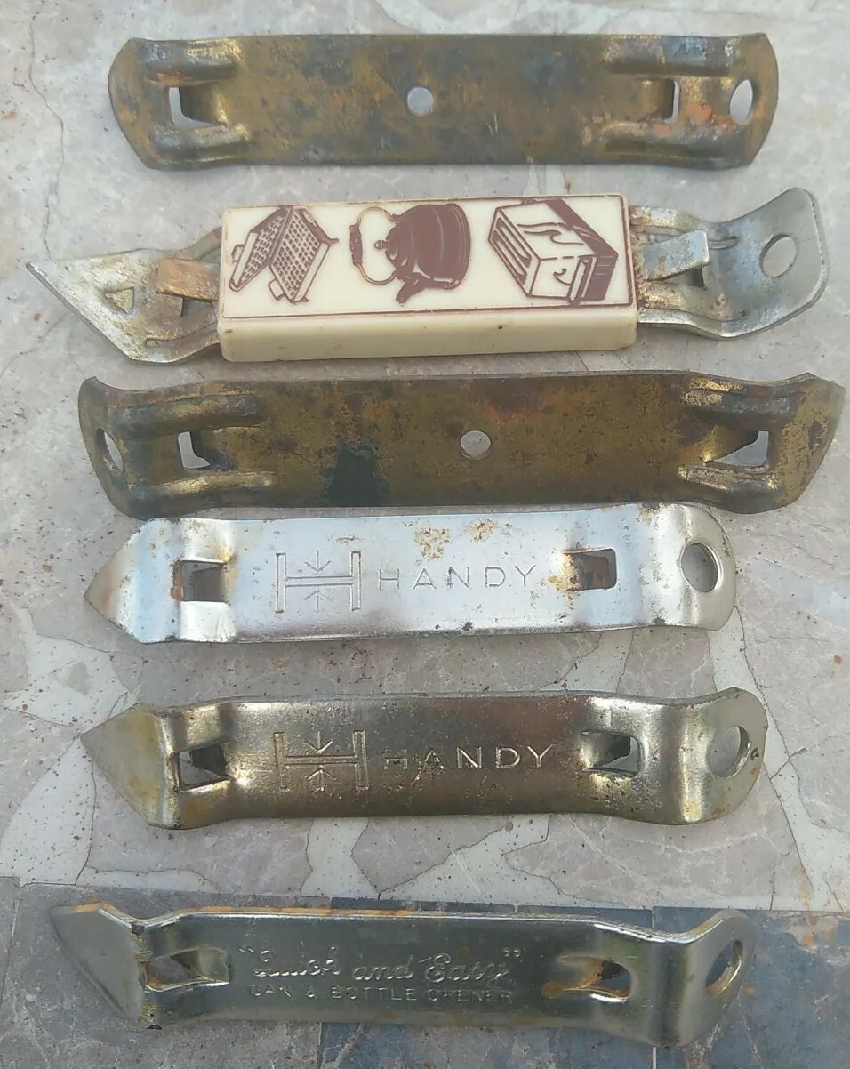 Junk Drawer Lot Mixed Old Flat Ware Can Opener Kitchen Items Rusty Vintage AS IS