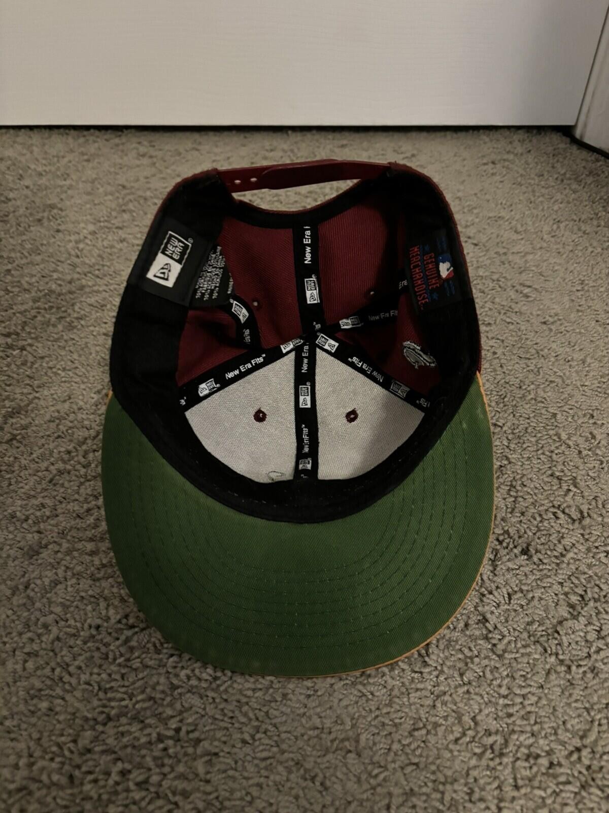 Chicago White Sox New Era 59FIFTY Maroon Leather Bill USA Hat Cap SnapBack