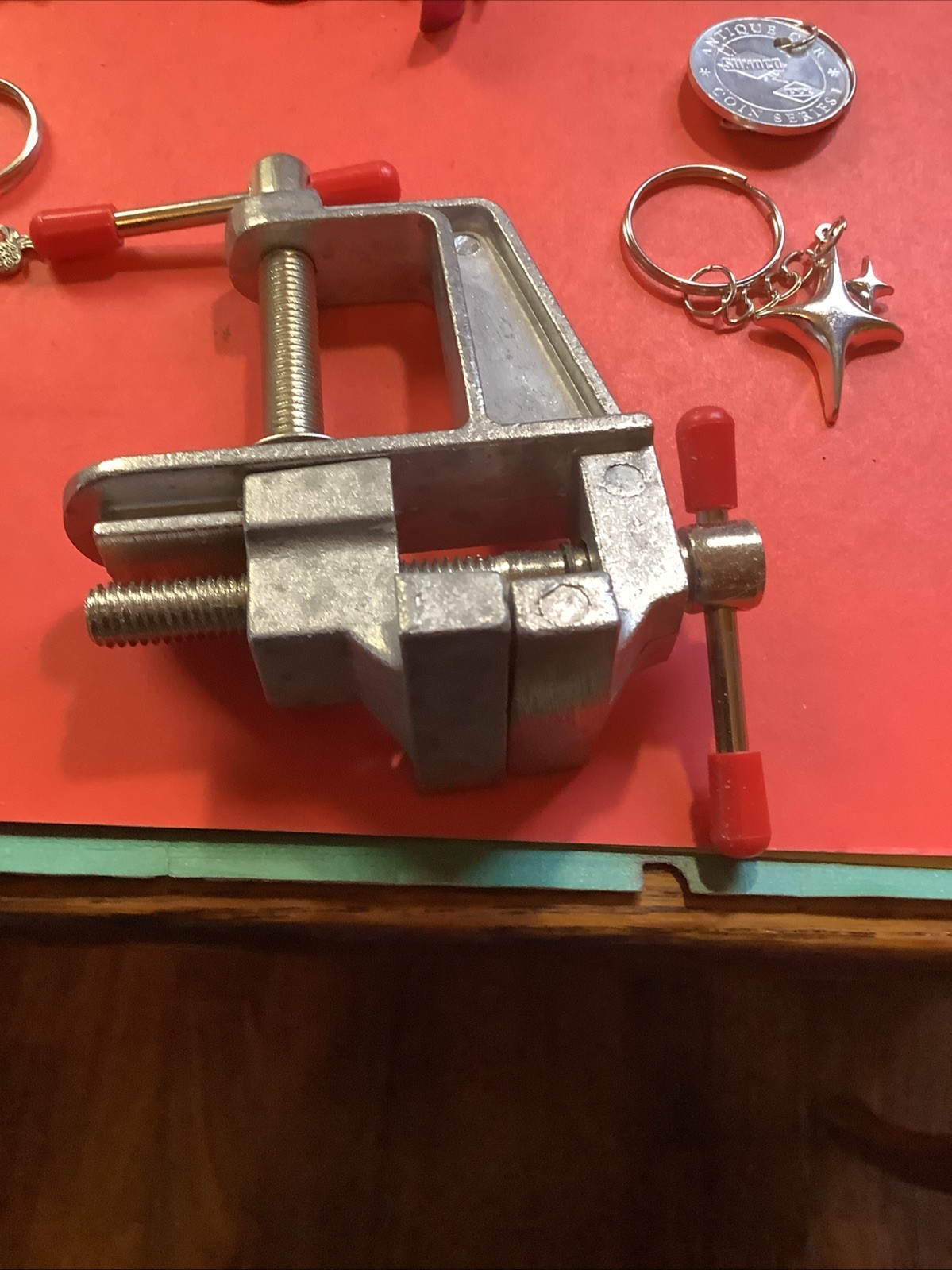 Junk Drawer U.S. Coins & More Cull Lot Holed Keychain Small Vise Estate Sale