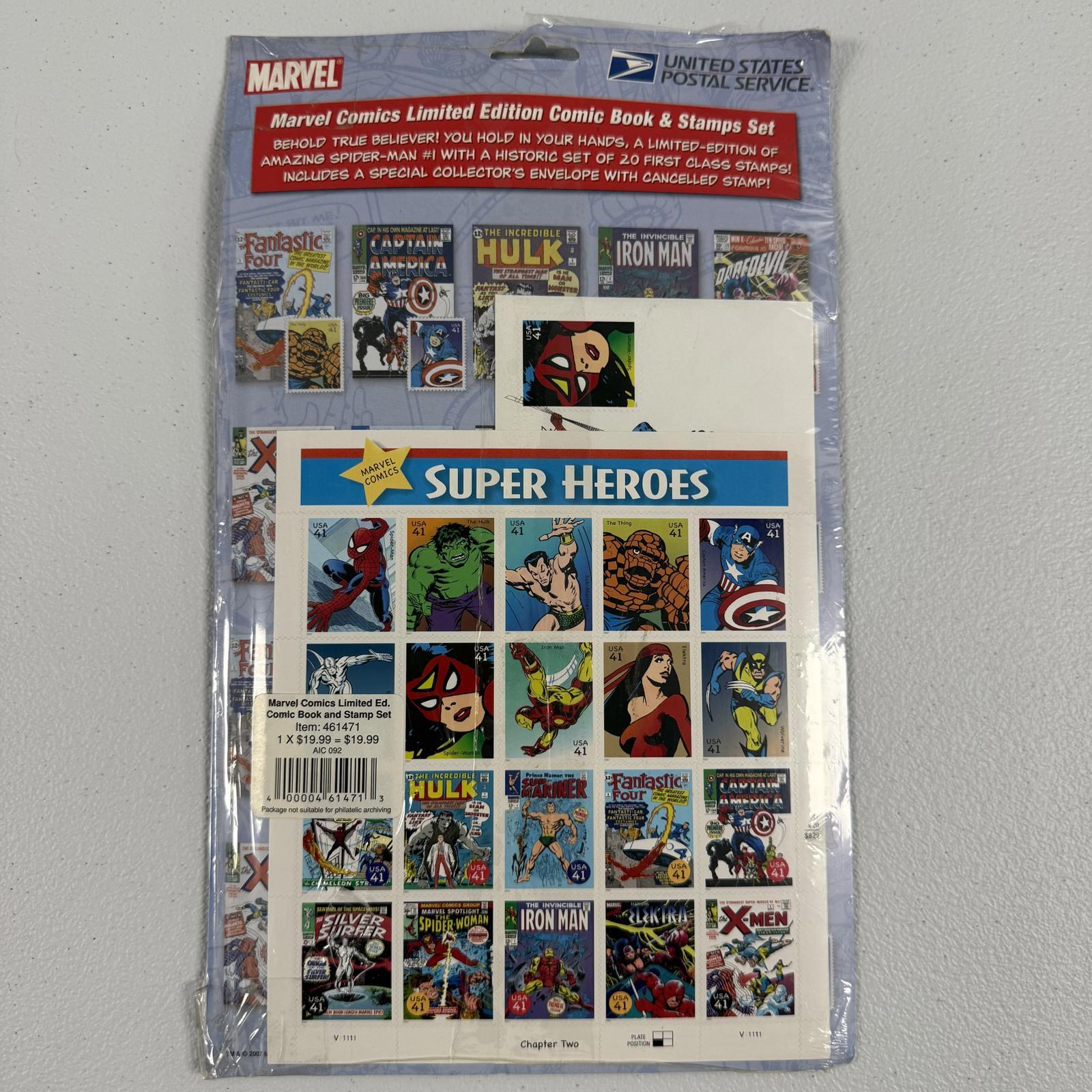 DS Marvel Comics Limited Edition Comic Book & Super Heroes Stamps Set USPS FDOI