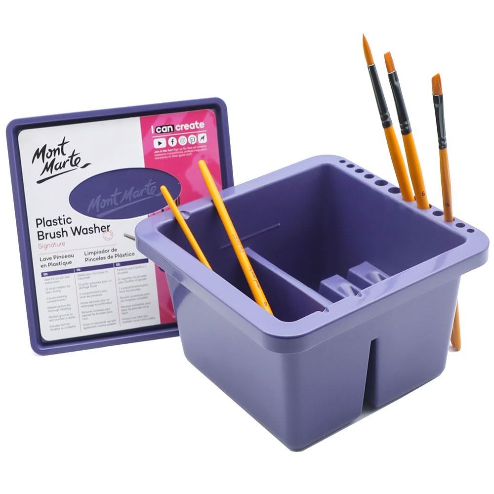 Mont Marte Bath Holder Twin Compartment Painting Plastic Multicolor Standard
