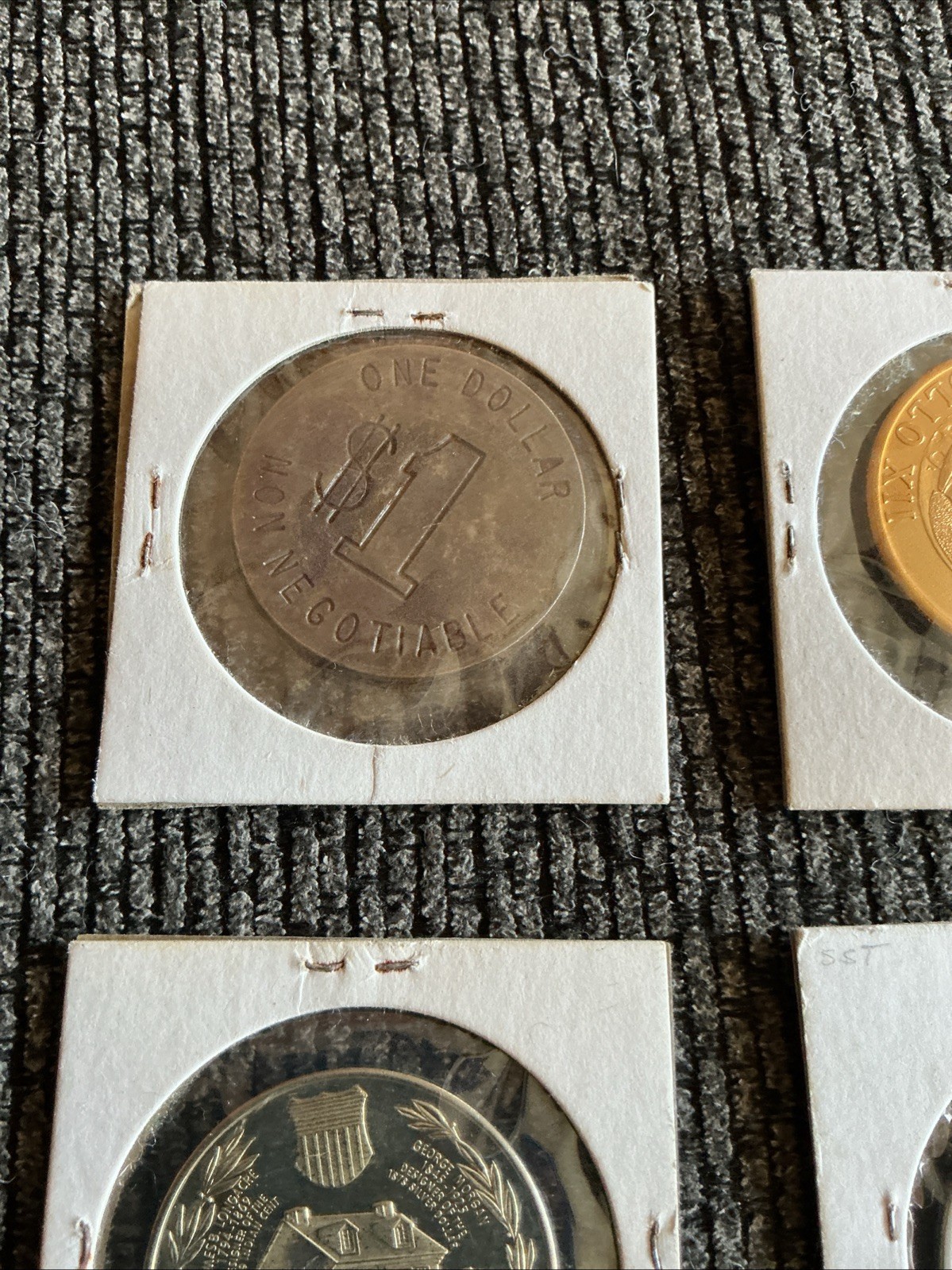Collectible Junk Drawer Coin Lot 4 LARGE TOKENS VARIOUS
