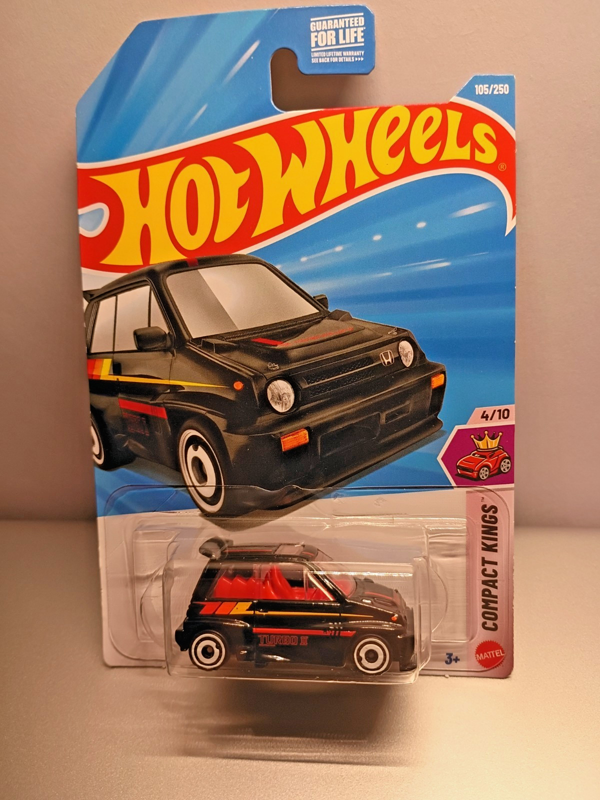 Hot Wheels ’85 Honda City Turbo ll Compact Kings #4/10 Black Diecast 1:64 Scale