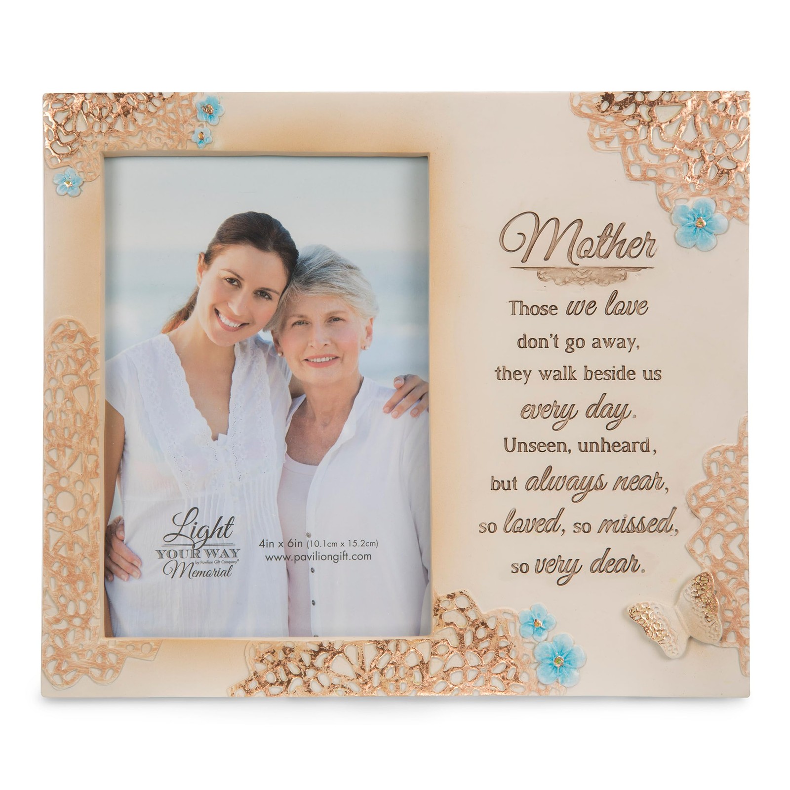 Pavilion Gift Company Mother Memorial 4×6 Inch Picture Frame, Beige
