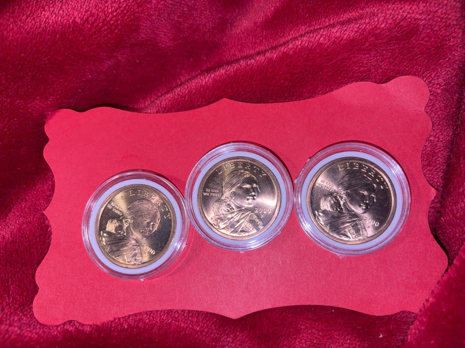 #659 UNC “2000 P” Lot of (3) $1.00 Sacagawea Native American Dollars MINT Coins