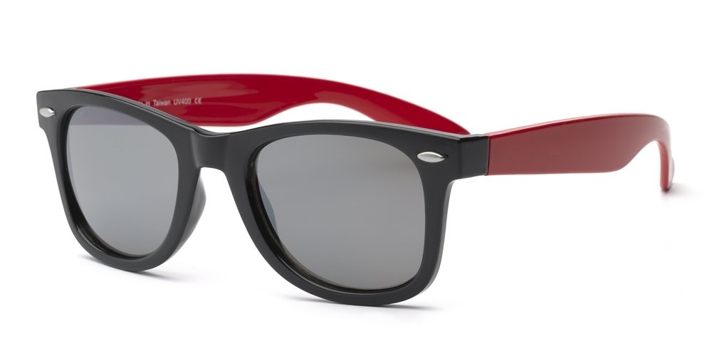 Real Shades – Swag Sunglasses (Black/Red, Silver Mirror Lens)