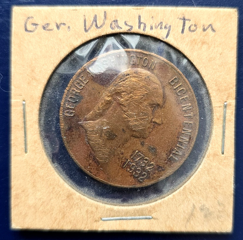 Lot of 8 vintage GEORGE WASHINGTON TOKENS / COINS/ MEDALLIONS, all in folders