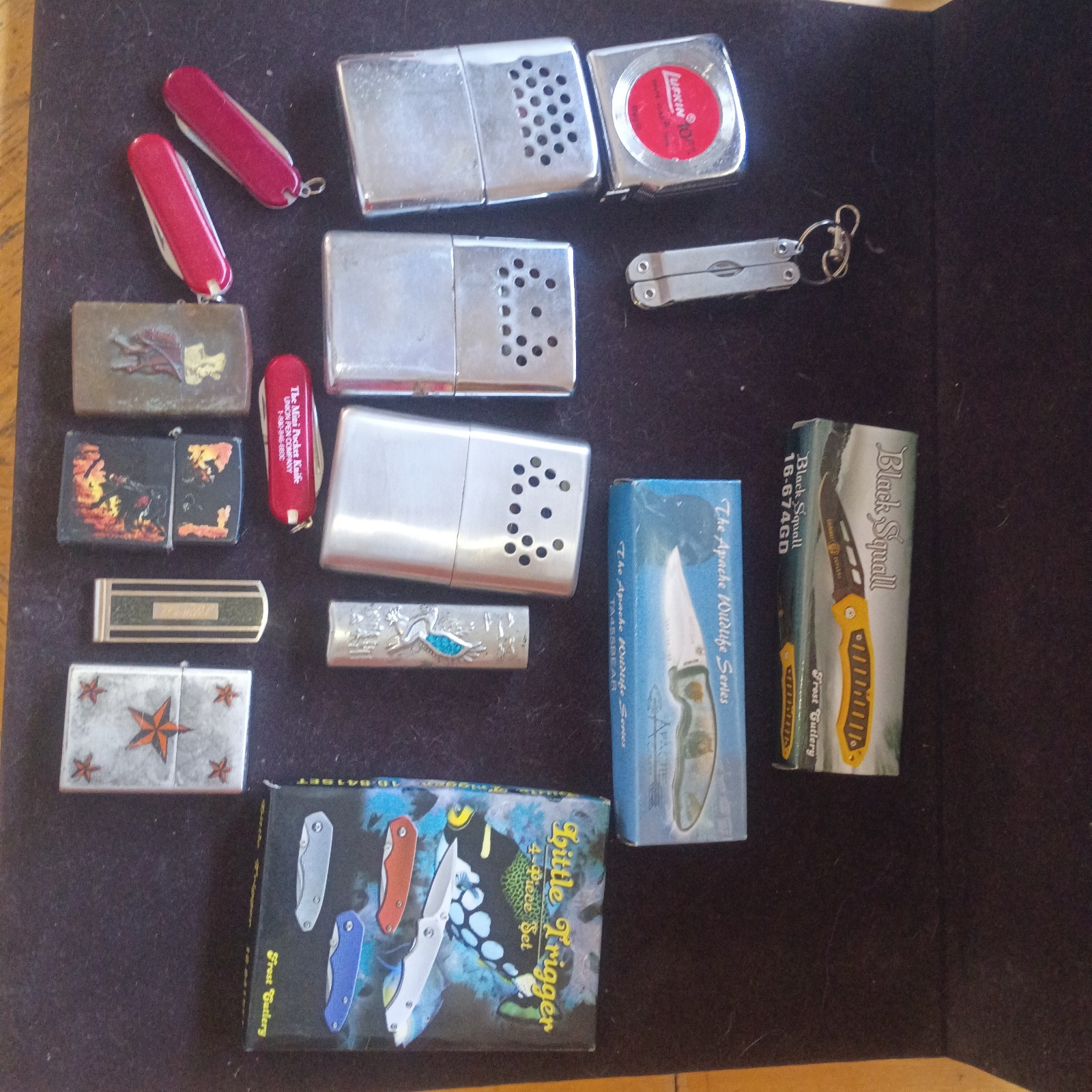 Junk Drawer Lot Miscellaneous Knives And Zippos