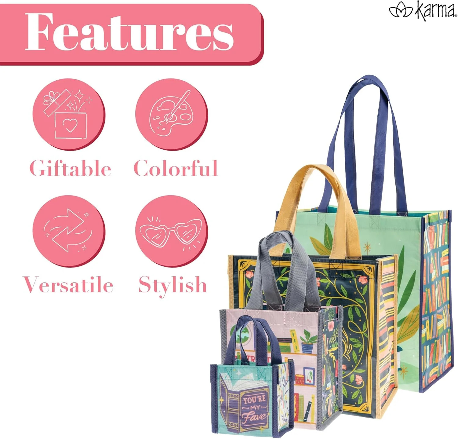 Karma Tote Gift Bag with Handles, Thank You