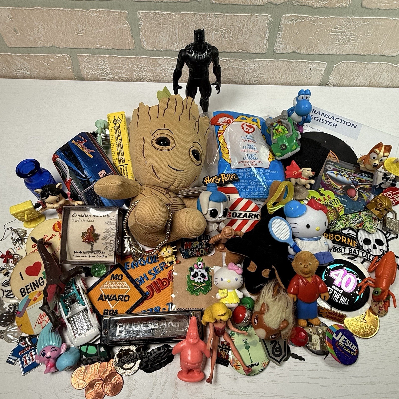 Junk Drawer Mixed Lot Assorted Smalls Toys Trinkets 2.33 Pounds