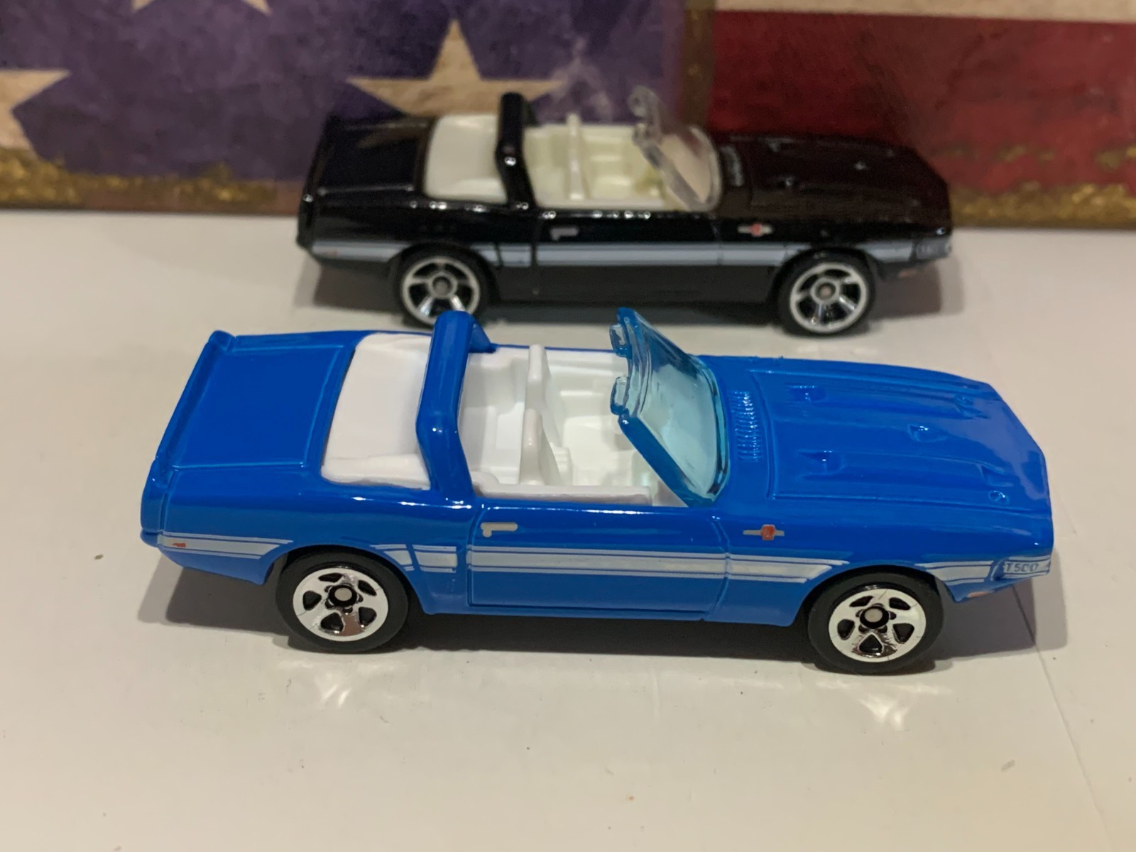 HOT WHEELS 1969 SHELBY GT500 X2. 2011 NEW MODELS BLACK & BLUE NICE