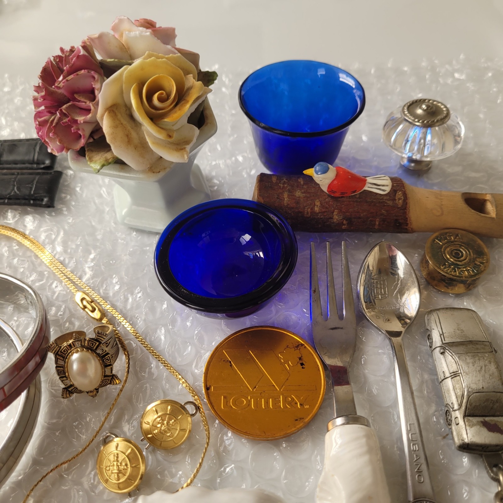 Items Found In Drawer – Lot #1 – Jewelry, Rolex Silver Collectible Spoon & More