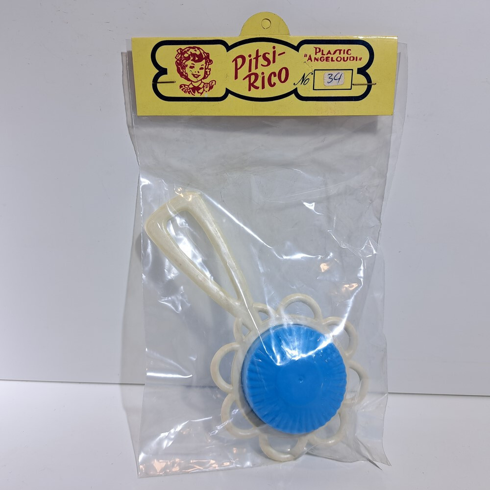 VTG MADE IN GREECE BABY PLASTIC RATTLE PLASTIC ANGELOUDI PITSI-RICO GREEK c