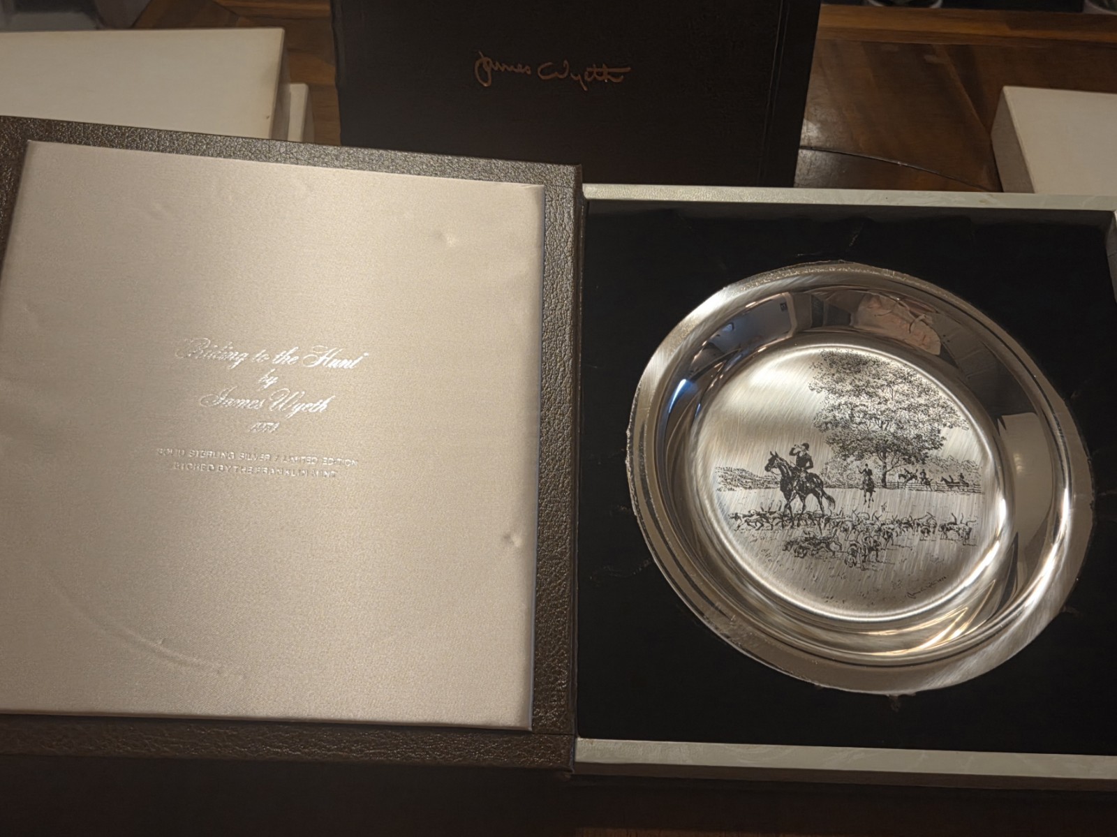 Set of 5 Franklin Mint Sterling Silver James Wyeth Decorative Plates 1972-1976