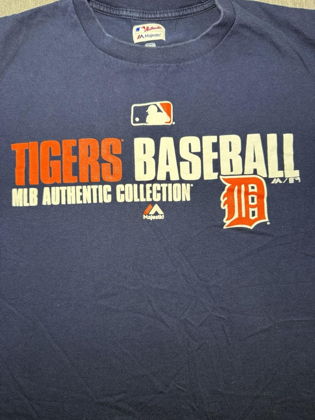 Majestic Detroit Tigers Unisex MLB Authentic Collection Tee-Medium/Navy Blue