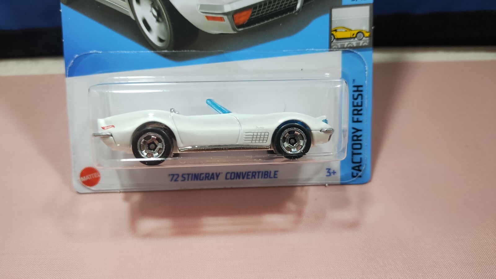 Hot Wheels ’72 Stingray Convertible Factory Fresh #5/10 White Diecast 1:64 Scale