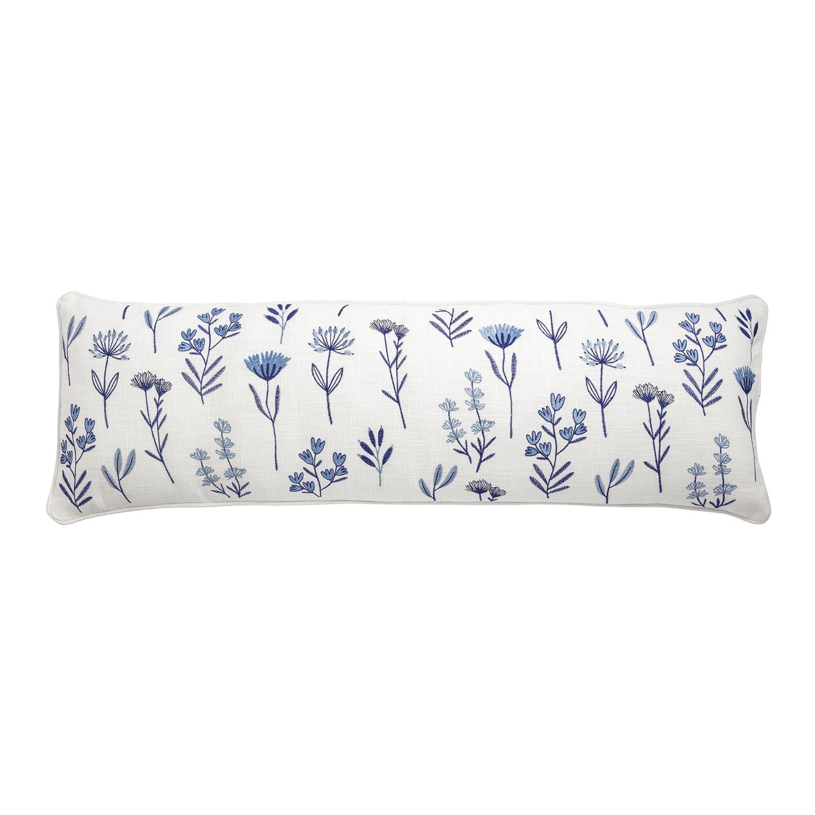 Mud Pie Blue Floral Lumbar Pillow
