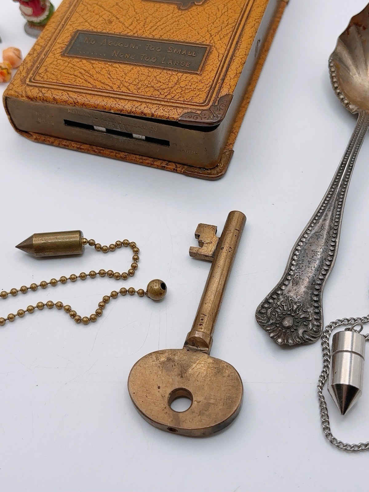 Collectible Lot Scissors Bank Brass Key Pocket Knife Miniatures Silver Spoon