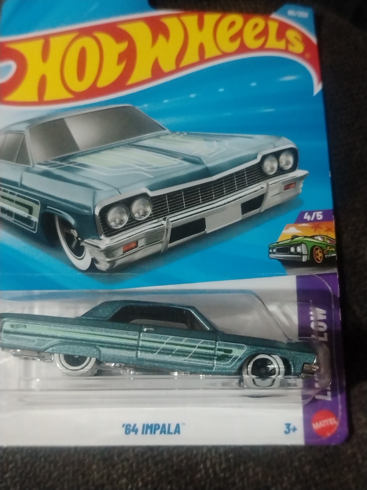 Hot Wheels 1964 Chevrolet Impala HW LOW 1:64 Diecast Blue Lowrider Car