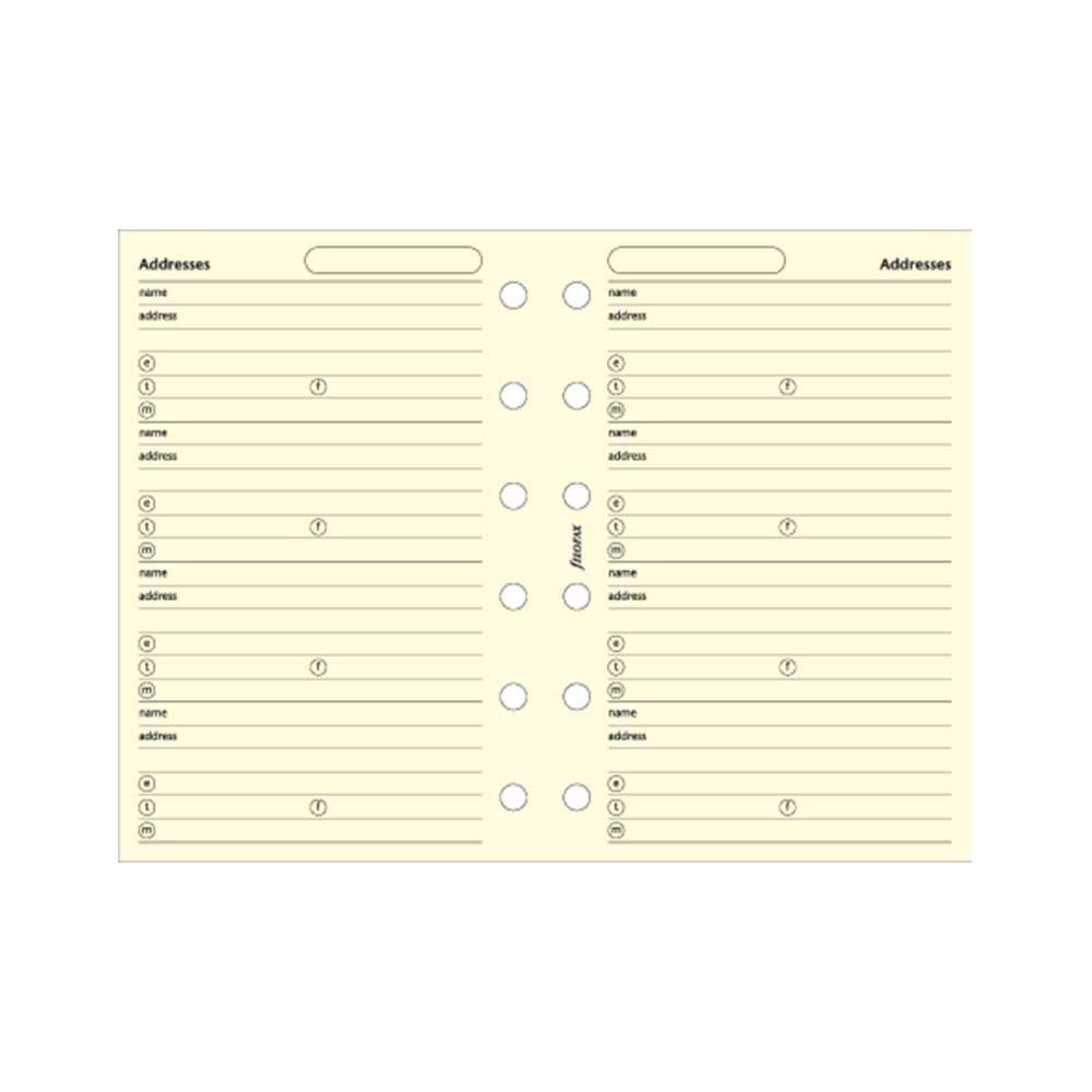 Filofax Contacts Refill for Pocket Organizers, Cream, Pack of 20 (B210253)