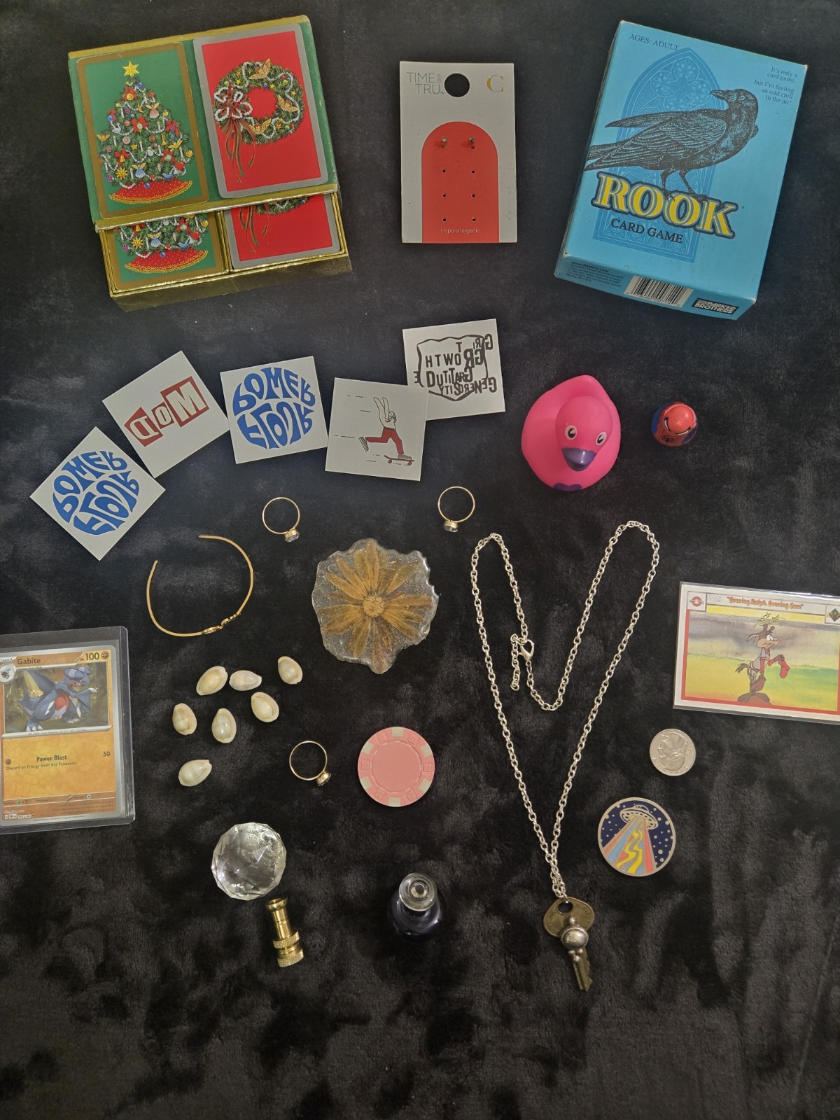Eclectic Junk Drawer Mixed Lot Vintage Trinkets Cards Jewelry Curios UFO Random