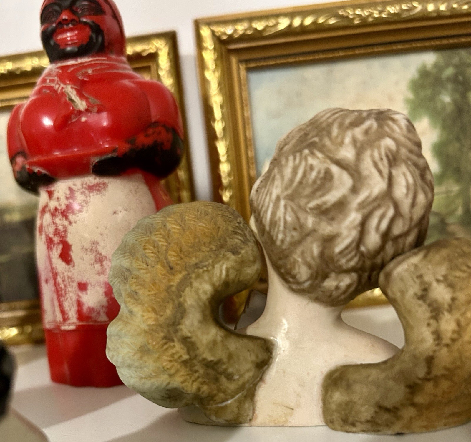 Antique VTG Junk Drawer Lot-Nippon-F&F-Pot Metal-Ephemera-LEFTON-Asian Figurine-