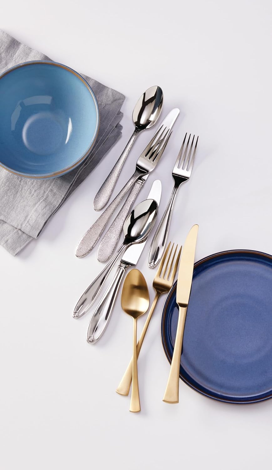 Haveson 65-Piece Flatware Set, 10.15 LB, Metallic