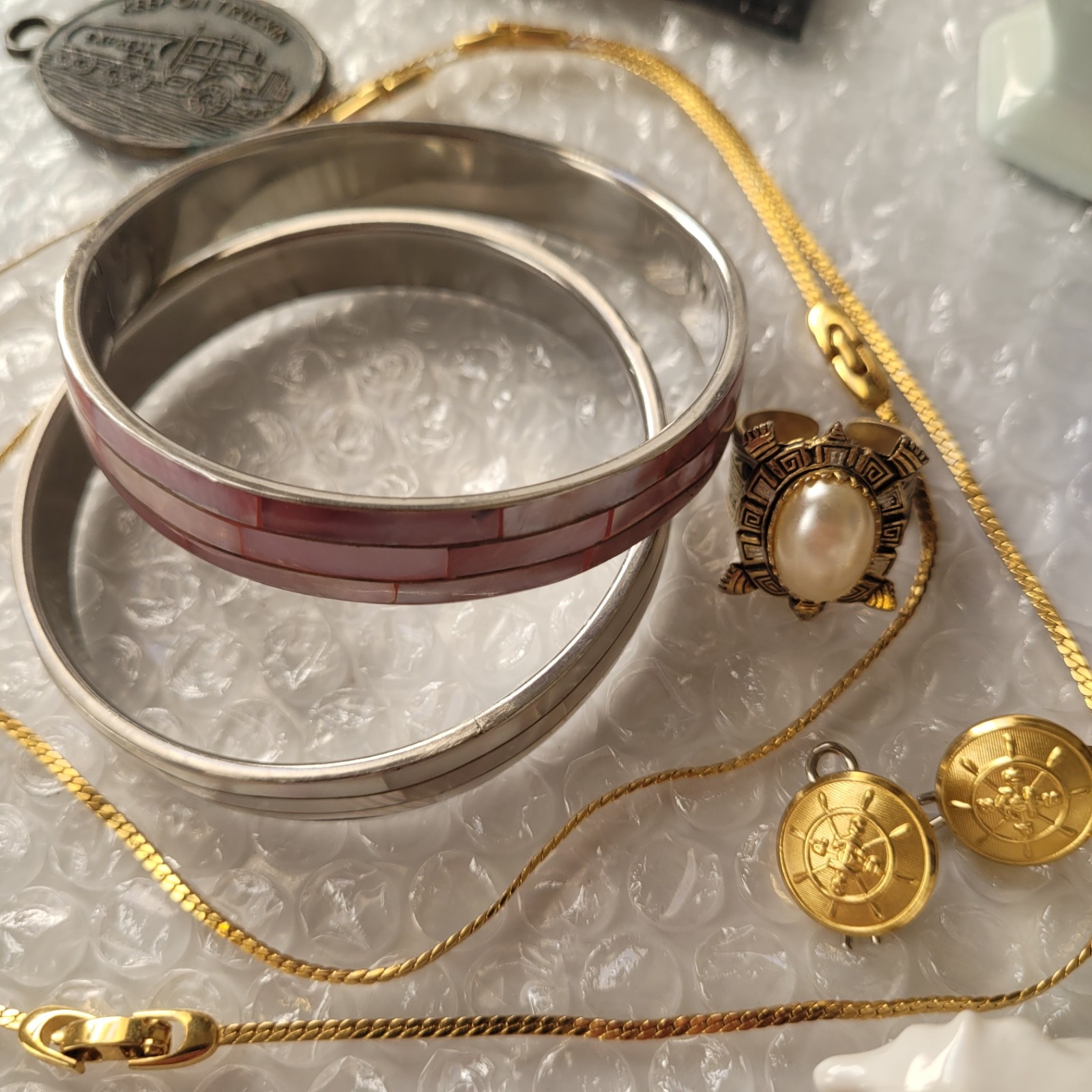 Items Found In Drawer – Lot #1 – Jewelry, Rolex Silver Collectible Spoon & More