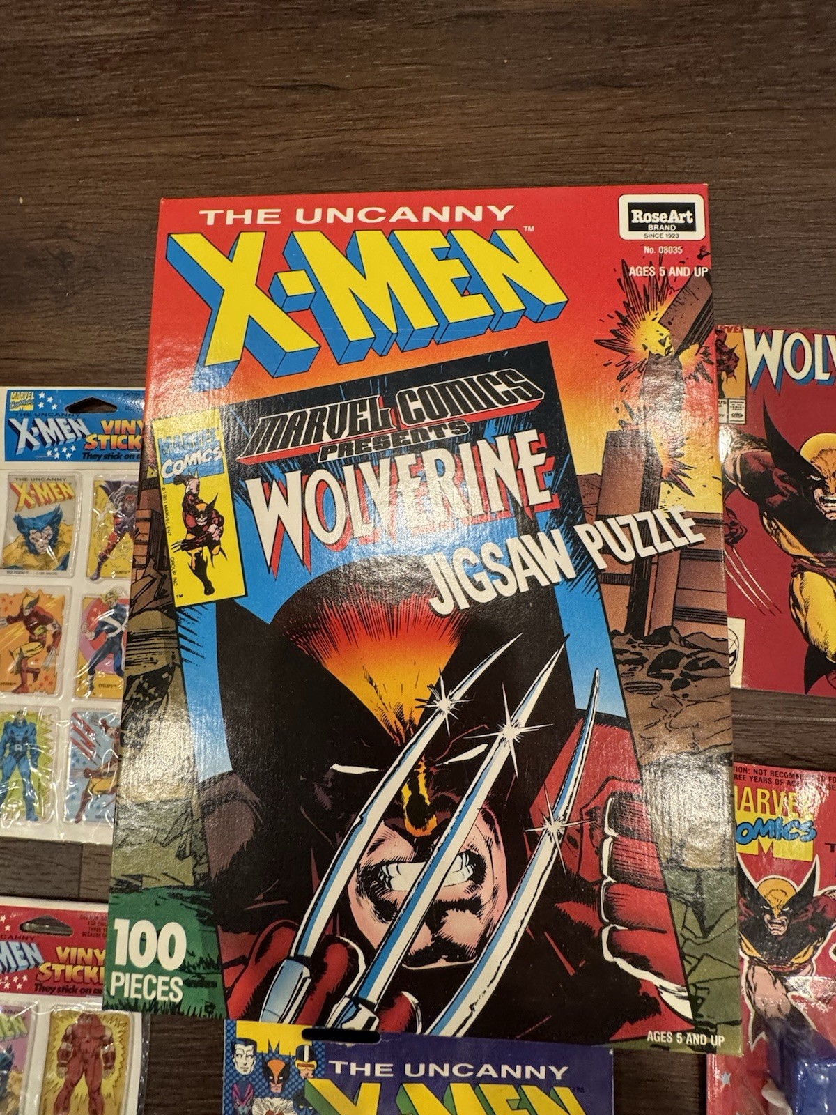 Vintage X-Men & Wolverine 90s Collectibles Lot | Toys, Stickers, Puzzle, Comic