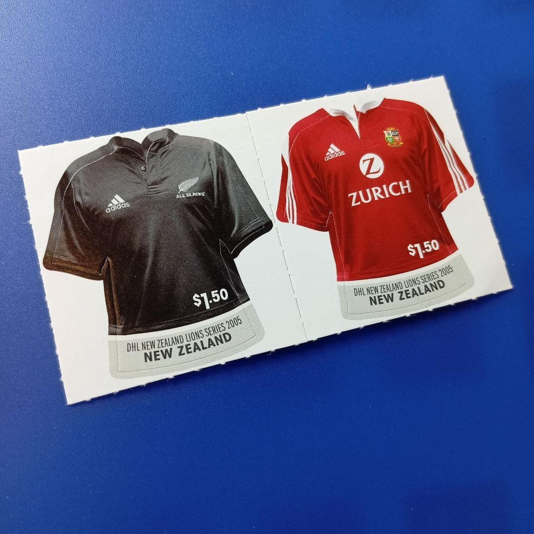 Foreign Stamp New Zealand 2005 Rugby Uniform Sticker Type 4 Types