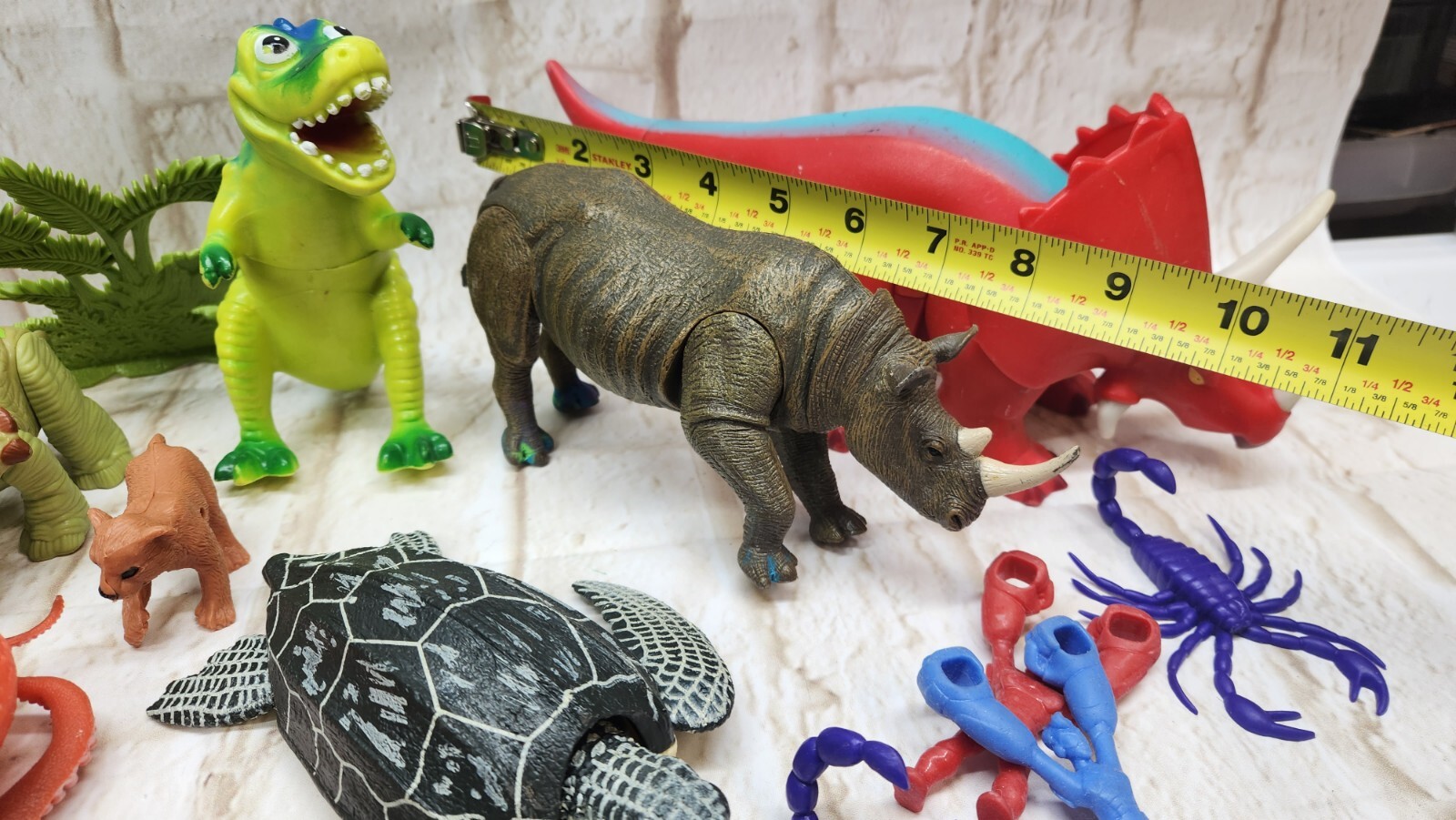 Junk Drawer Animal & Dinosaur Toy Lot of 19 + Plastic & Rubber Figures