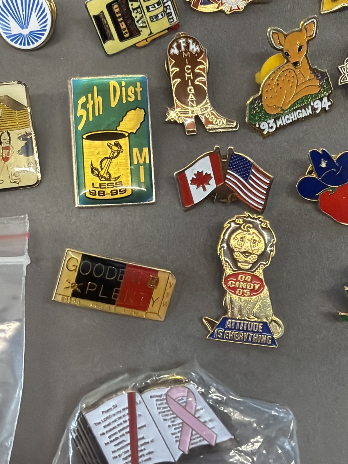 VTG Lapel Pins Lot – Vfw, Michigan, Travel, Flag, Eagle, Conventions #1 ms1