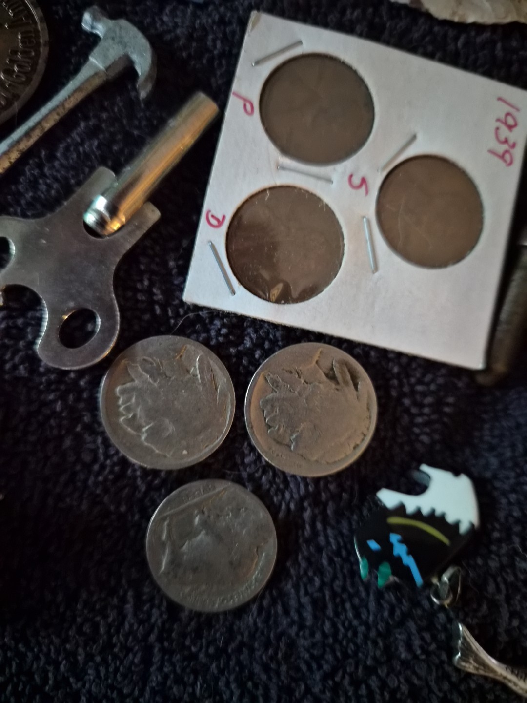 Vintage Junk Drawer – Coins, Arrowheads, Fossils, Knives Compass, & Collectibles