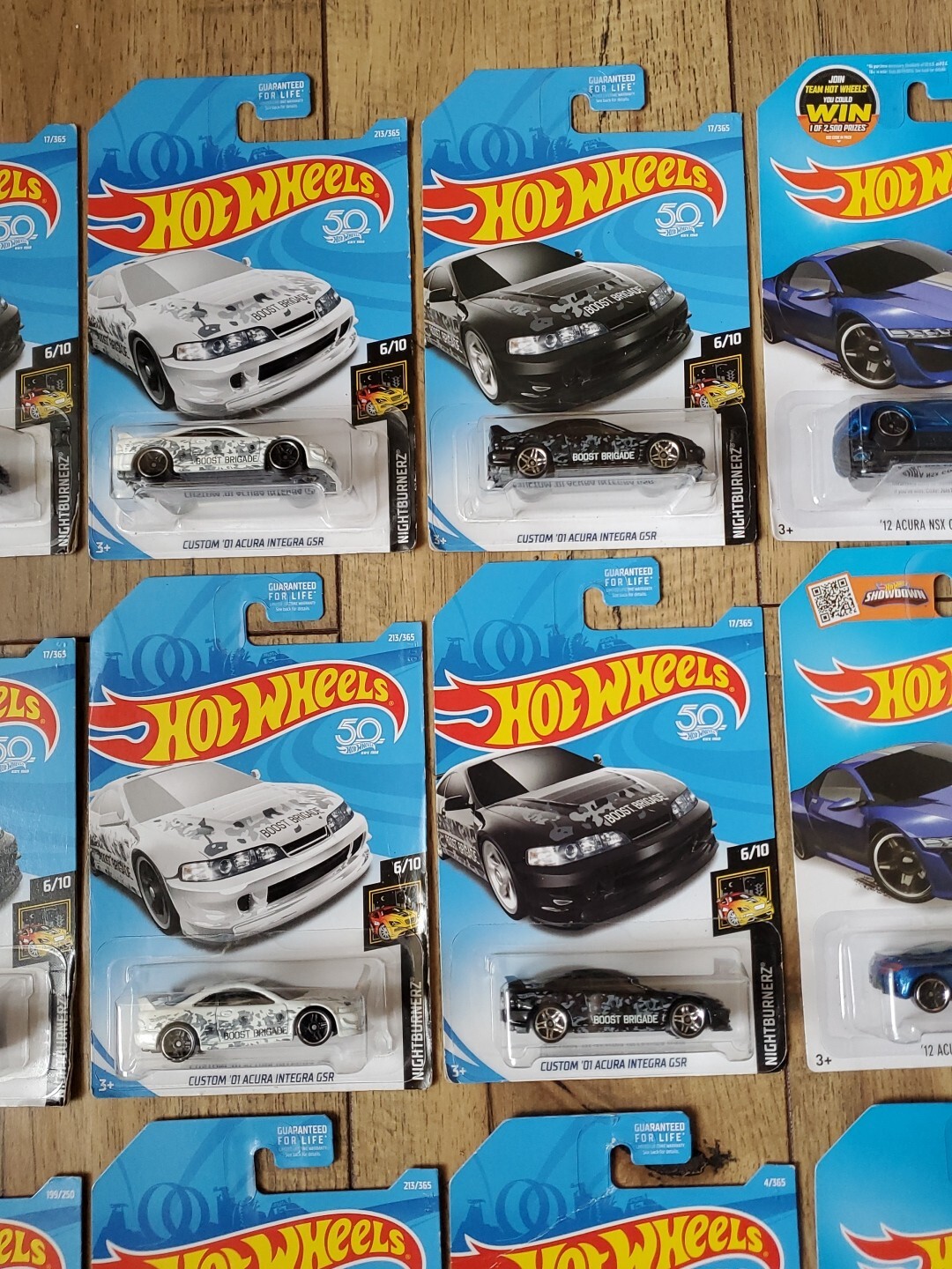 Hot Wheels Custom ’01 Acura Integra GSR Nightburnerz ’17 Acura NSX Lot Of 12
