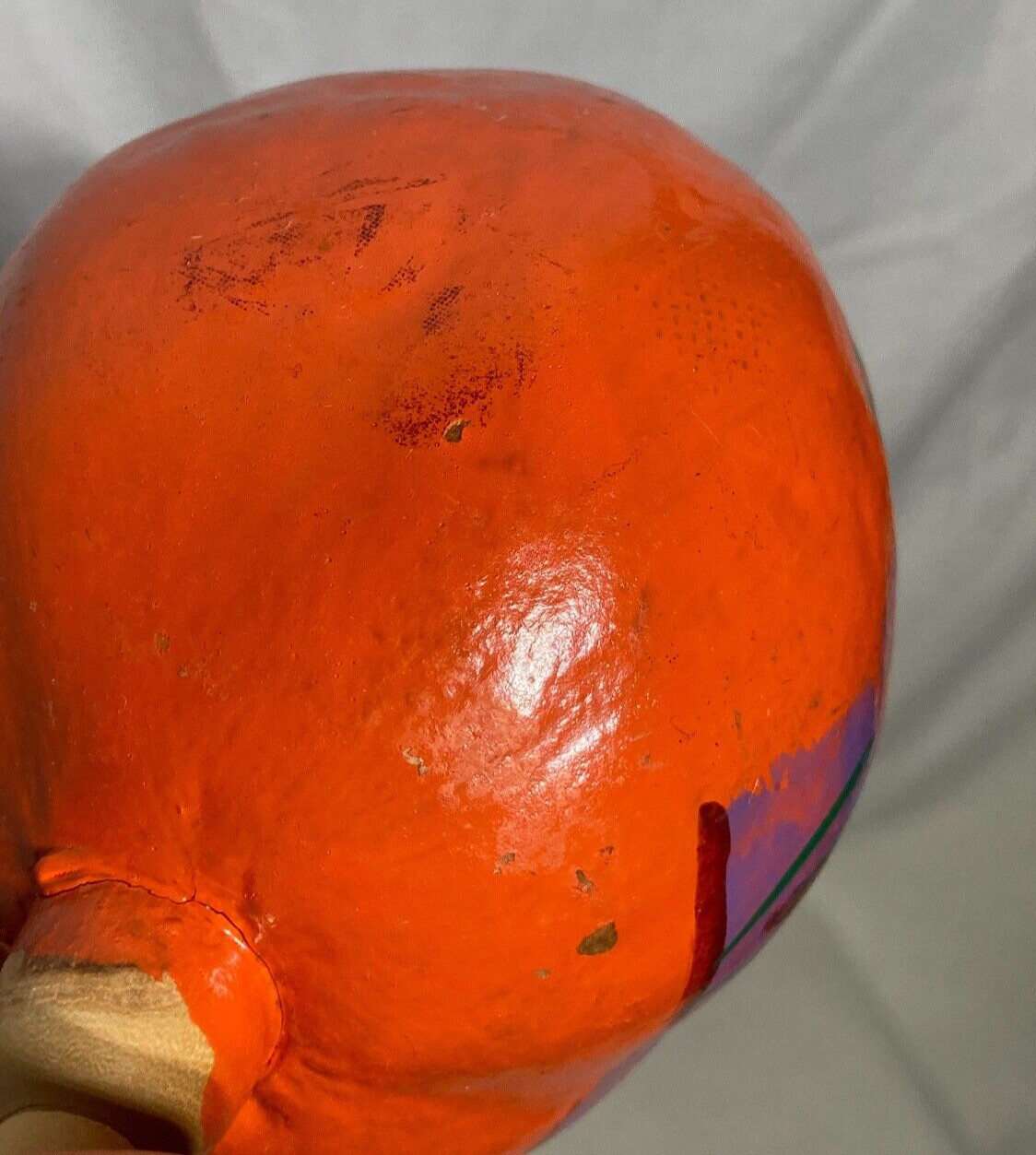 Vntg Maracas Wooden Hand Shaker Instrument Green Orange. Lot of 2. Mexico